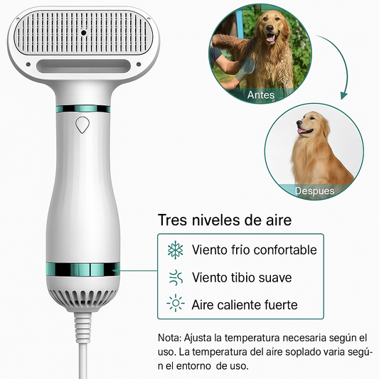 Cepillo Y Secador De Mascotas 2 En 1